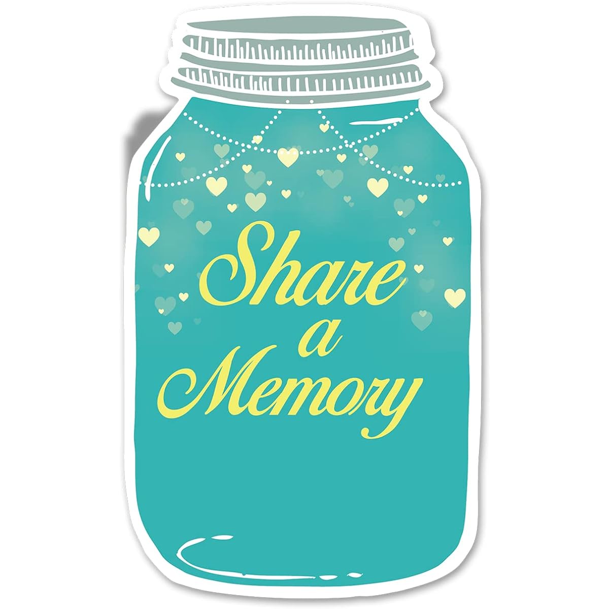Cute Share a Memory Cards Set of 50 Mason Jar Shaped Party Supplies Celebration of Life/Birthday/Holiday Favors Double Sided 5 x 7 Inch