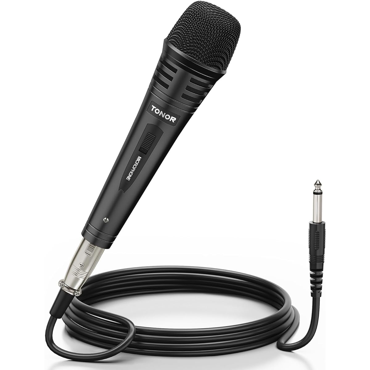Dynamic Microphone (6.35mm Plug with 5M XLR Cable), Vocal Microphone, Unidirectional Metal Handheld Wired Microphone Compatible with Karaoke Machine/Speaker/Amplifier/Mixer (For Home Karaoke, Event Speech, Meeting, Recording, Wedding, Outdoor Activities)
