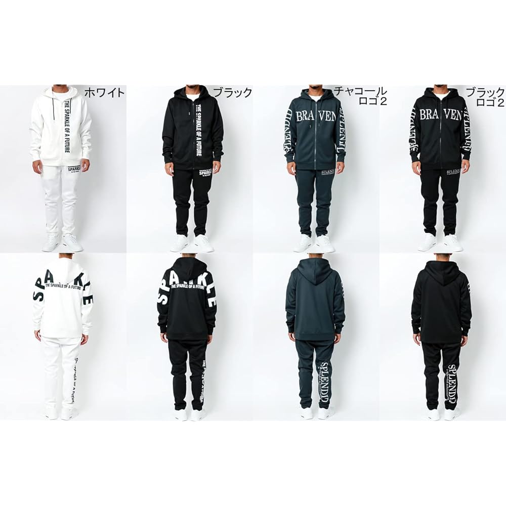 [Soleildor] Men's tracksuit, top and bottom set, logo print, set up, M-5L, room wear, loungewear
