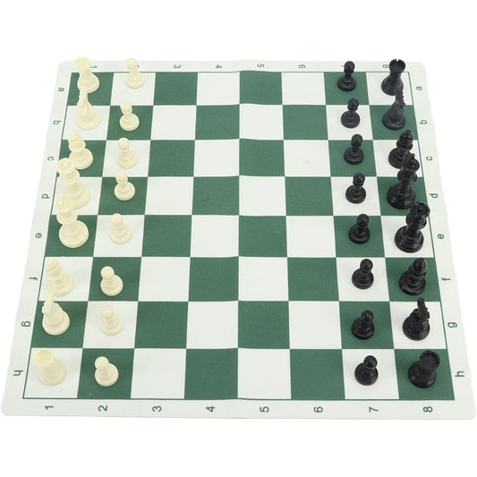 Alomejor Plastic Chess Set for Kids and Adults with PU Mat Storage Bag, International Board Game, ALOMEJORKEM625GQU4