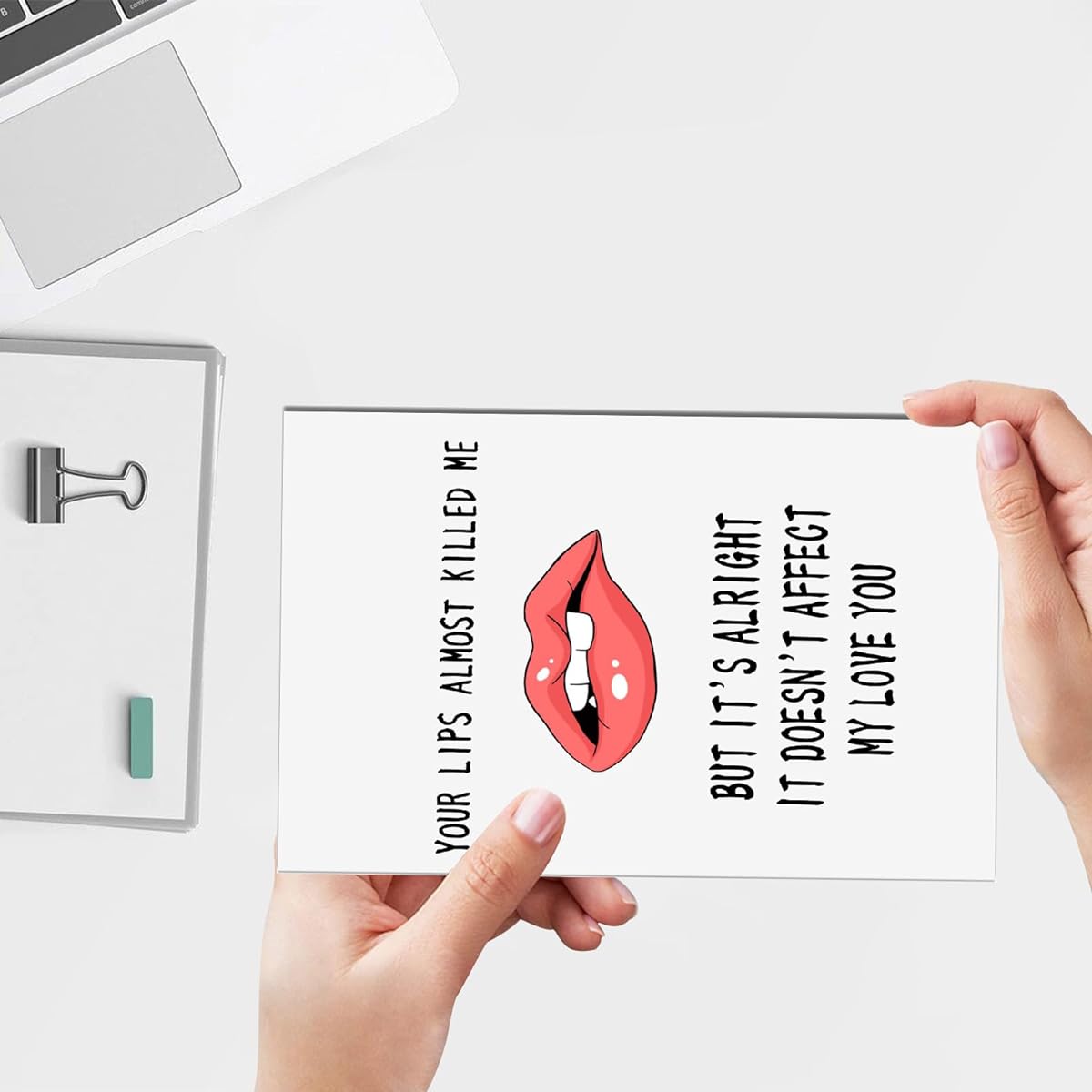 Rude Valentine's Day Card Valentine's Day/Anniversary Card Birthday Card Christmas Card Husband Wife Boyfriend Girlfriend YOUR LIPS ALMOST KILLED ME BUT IT'S ALRIGHT IT DOESN'T AFFECT MY LOVE YOU