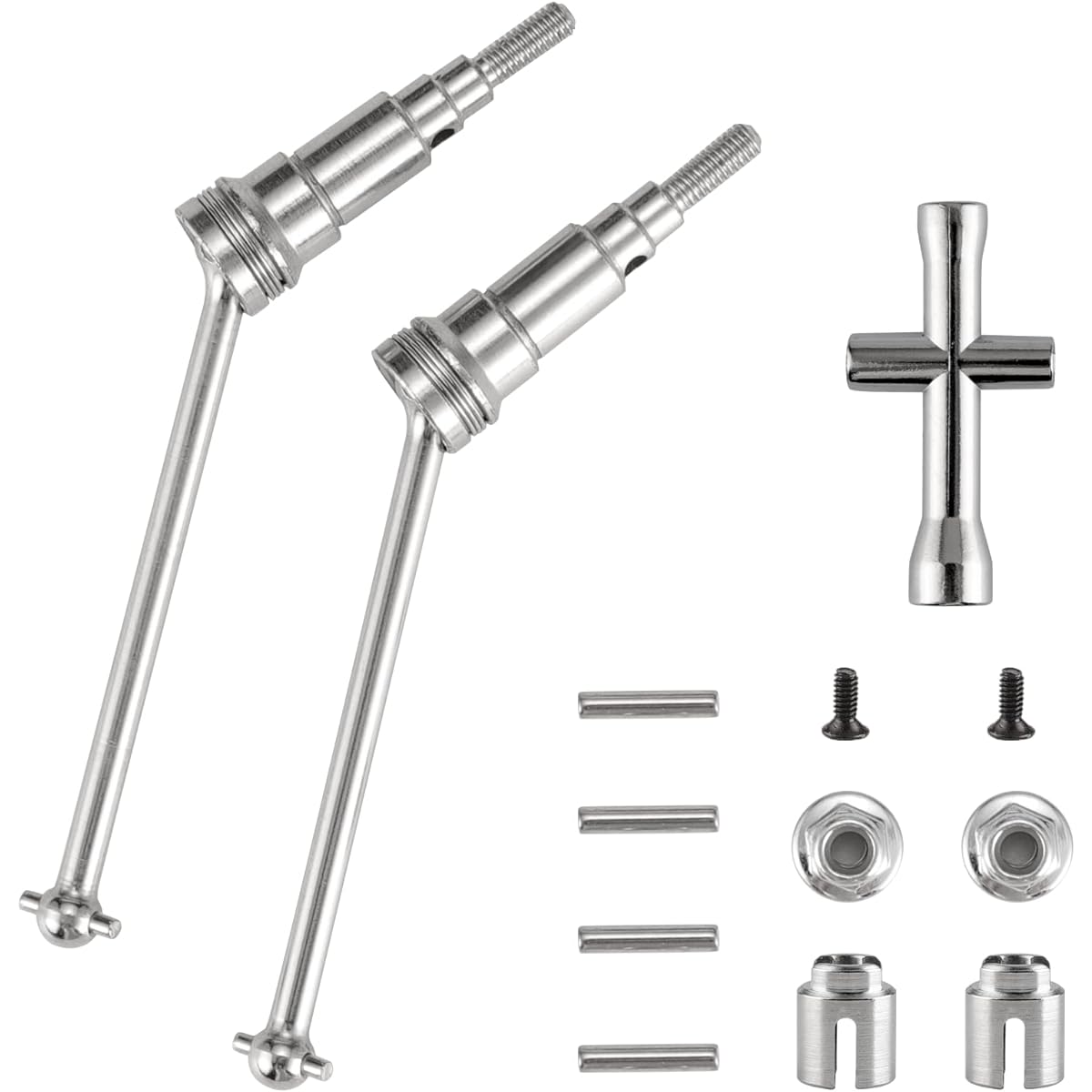 HAIBOXING 1/18 RC Car Spare Parts Metal Front Universal Shaft & Metal Differential Cup & Pin & Lock Nut M3 M1884 2021 New Version 18859A & 18859 & 18858 & 18868 (M1883 & M1903)
