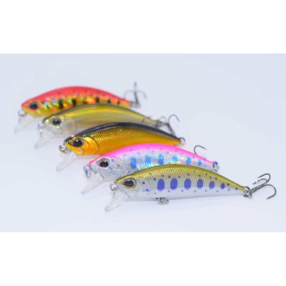 [PB Lure] Mountain Stream Minnow 50FS 50mm 5g Trout, Yamame, Amago Char, Rainbow Trout, Mountain Stream, Mainstream, Sea, Beginner, 5 Color Set