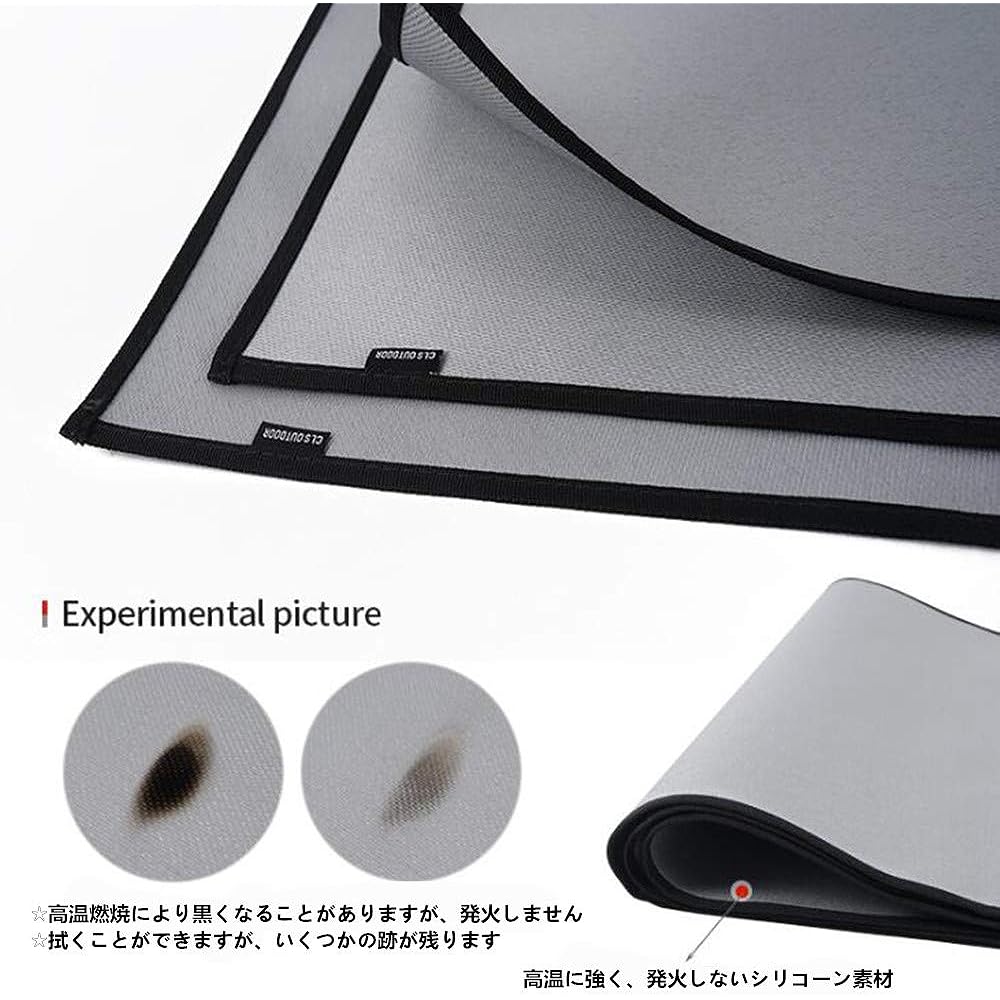 Tumecos Outdoor Bonfire Sheet Camping Heat Resistant Sheet Bonfire Sheet Stove Sheet Glass Fiber Silicone Coating Bonfire Sheet Fire Retardant Sheet Camping Sputter Sea Nonflammable Sheet Burner Sheet Heat Resistant Flame Retardant Fire Retardant Storage