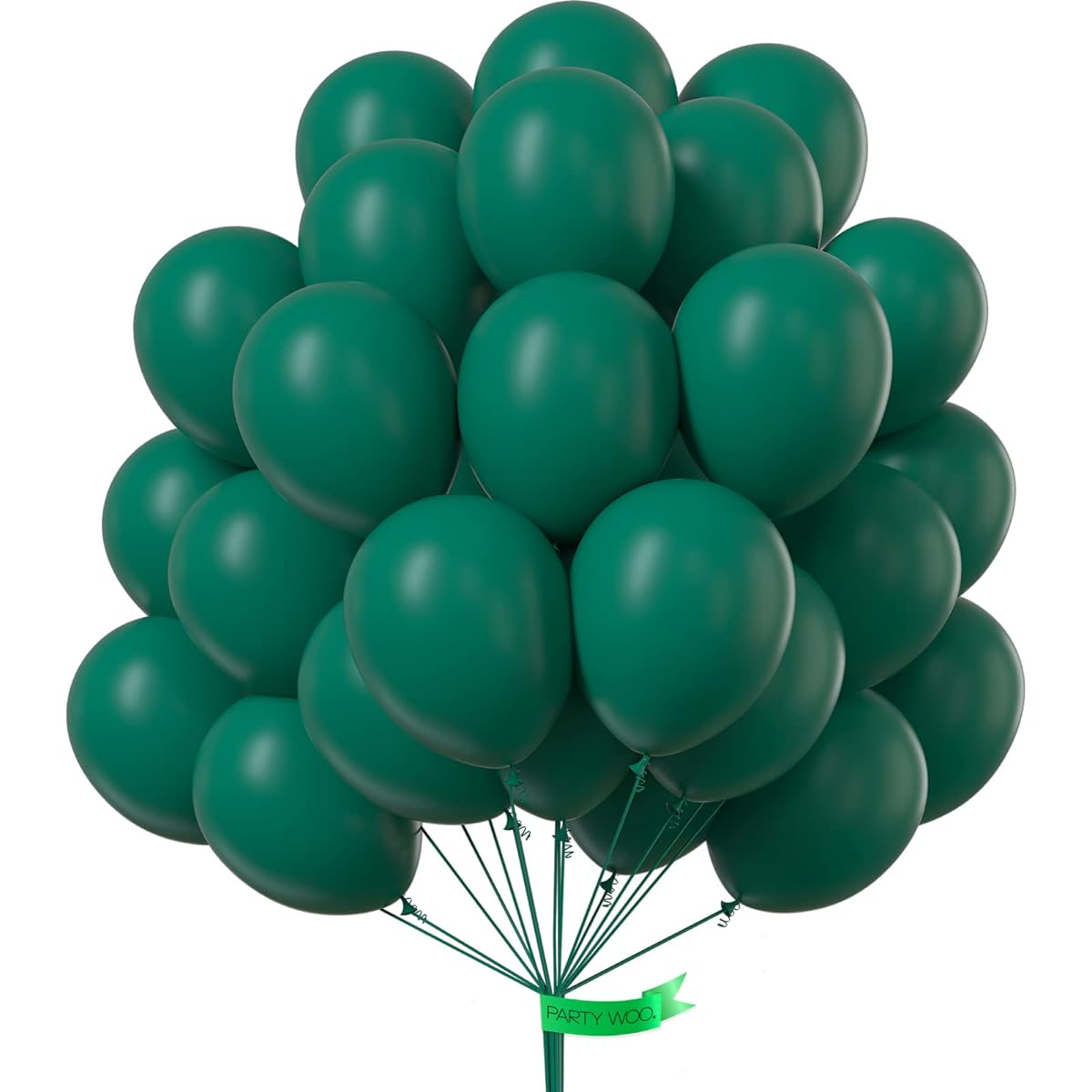 PartyWoo Green Balloons 12 Inch Dark Green Balloons 75pcs 8.5ft Balloon Arch Strip Christmas Balloon Garland Christmas Decorations Christmas Party Decorations Holiday Decorations