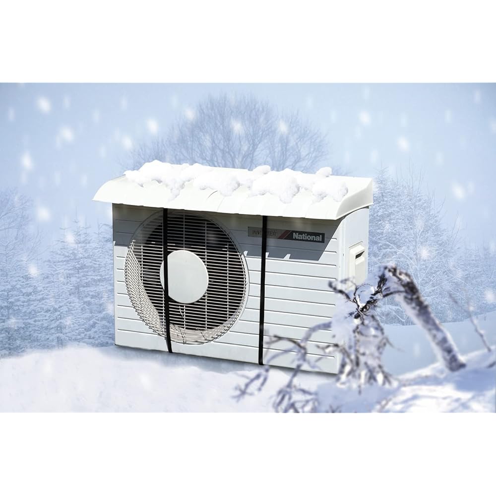 Isetou Air Conditioner Outdoor Unit Cover Wide Set of 2 White Approx. 85.5~96 x 35 x 8.2