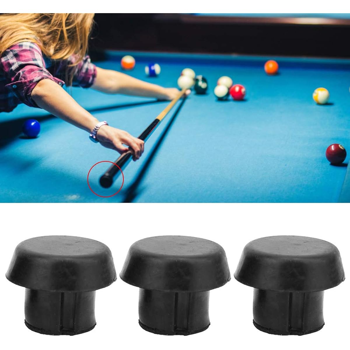 Pool Cue Tip Cover Protector Guard Billiard Cue Bottom Cover for Billiard Accessories