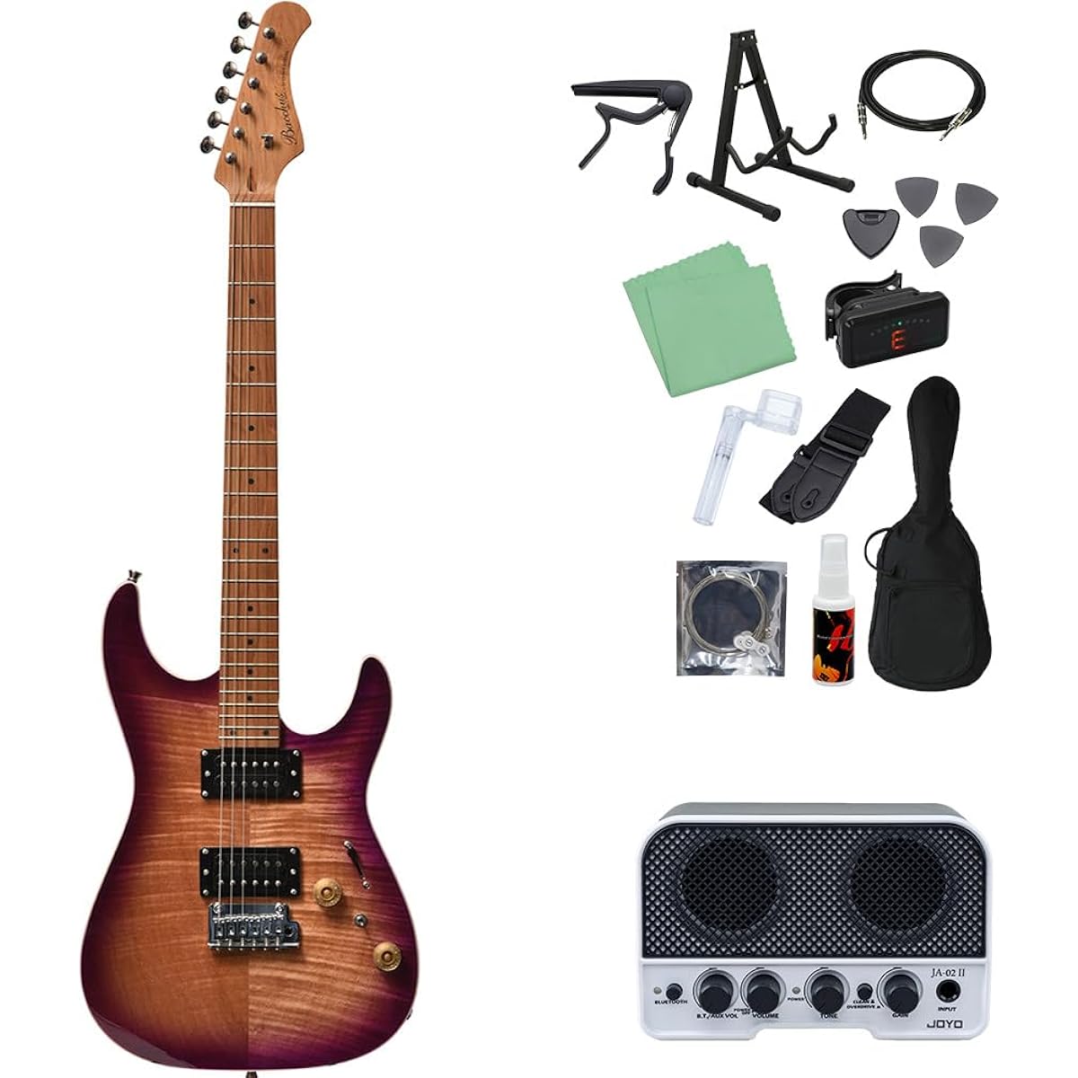 Bacchus IMP24 FMH-RSM/M N-MGT-B 14-piece electric guitar beginner set [with Bluetooth mini amp] Stratocaster type Universe series Bacchus