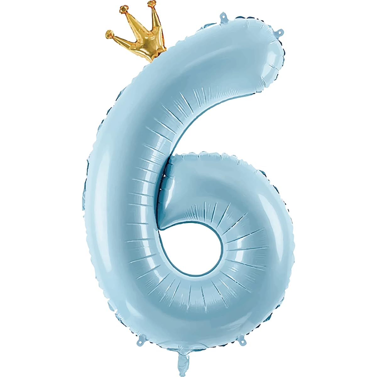 Gifloon Number 6 Balloon with Crown Large Number Balloon 40 Inch 6th Birthday Party Decorations Supplies 6th Birthday Sign Decoration Blue