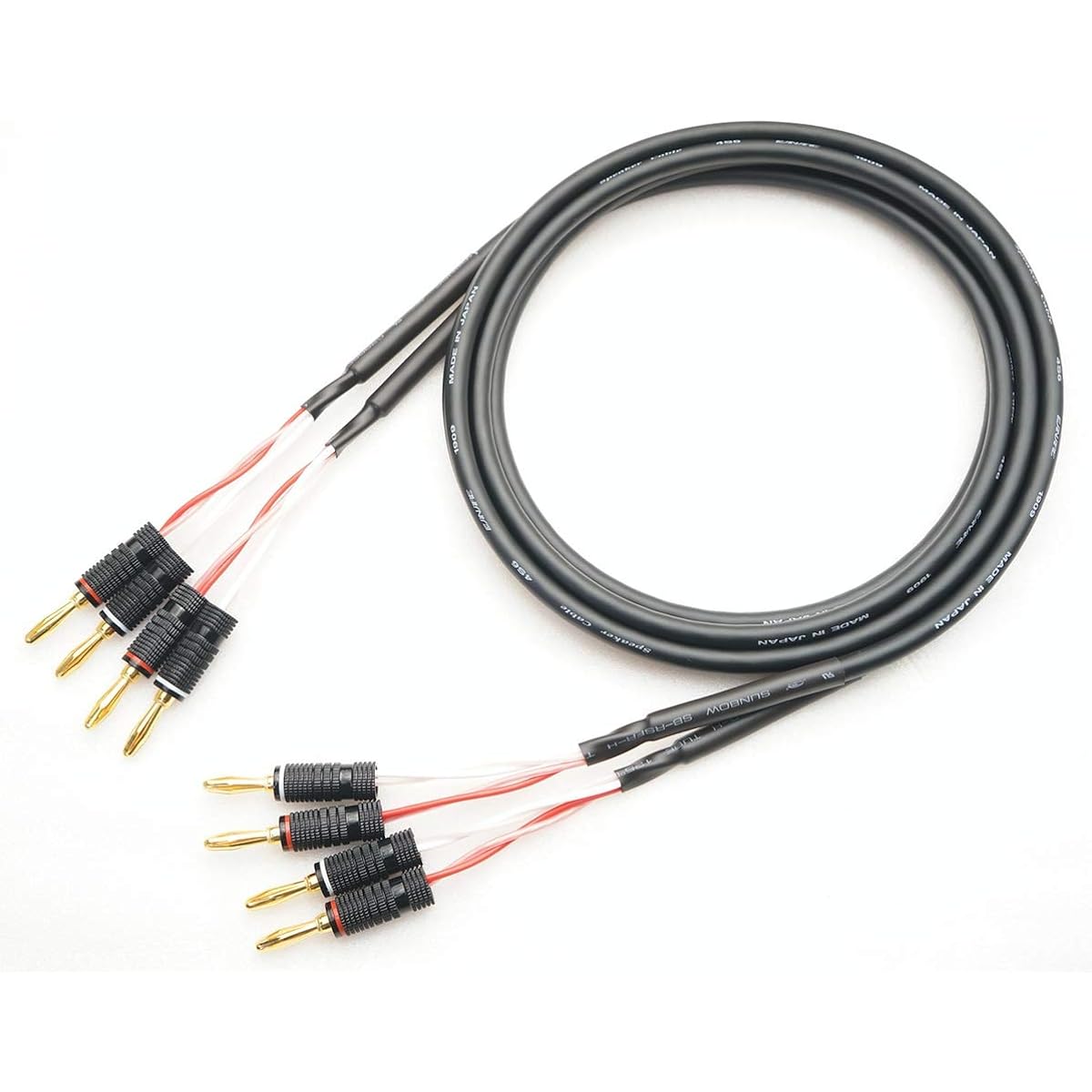 CANARE 4S6 with banana plug, color selection available, speaker cable set of 2 (20m, black)