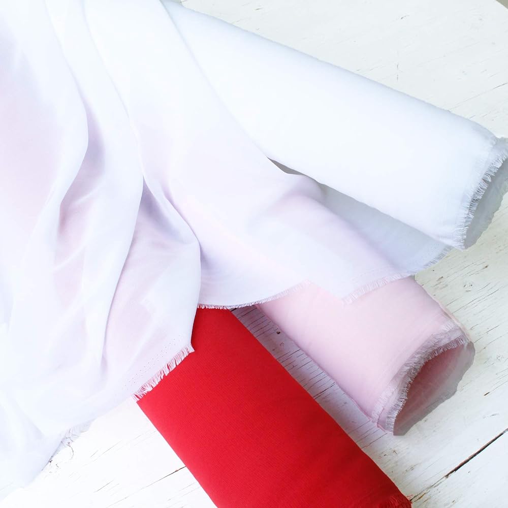 Cosmo Textile Chiffon Fabric Clothes Costume Cosplay Fabric Width Approximately 112cm x 10m Cut-off White DDD7572-FB-10M