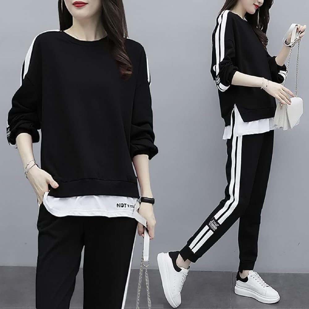 [FARFADET] Jersey Top and Bottom Set, Sweatshirt Setup, Women's Loungewear, Sportswear, 2 Lines, Spring, Summer