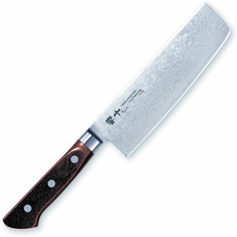 Kataoka Manufacturing Nakiri Knife Silver 160mm Made in Japan TAMAHAGANE Hibiki 63 Layer Damascus Steel KP-1116