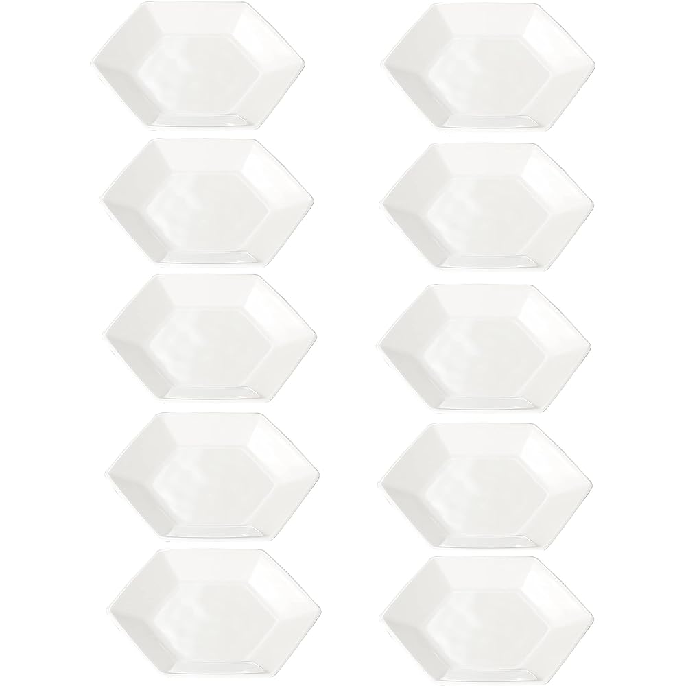 MARUKEI Small Plate / 11cm Twisted Square Small Plate, Tamekuro, Made in Japan, Unbreakable, Dishwasher Safe, Stackable "Crysta" E231 TBC 20 Piece Set [Commercial Set]
