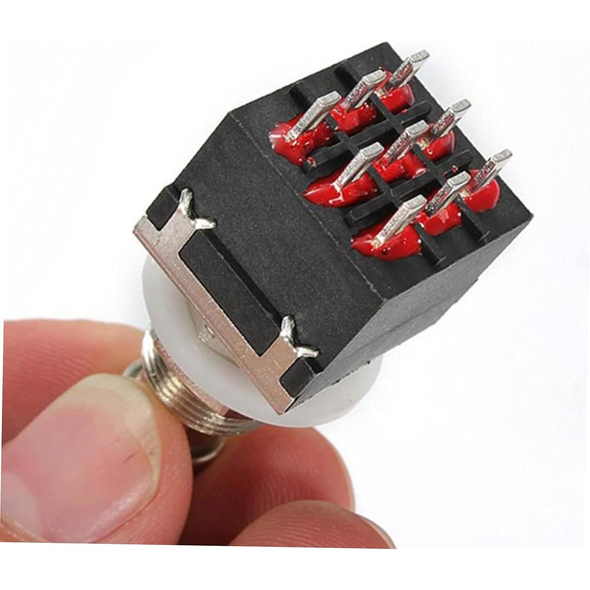 Vaguelly 20pcs Effector Switch Guitar Effector Metal Switch Guitar Effector Button Acoustic Guitar Foot Switch Push 2 Pedal Button Guitar Parts Dpd