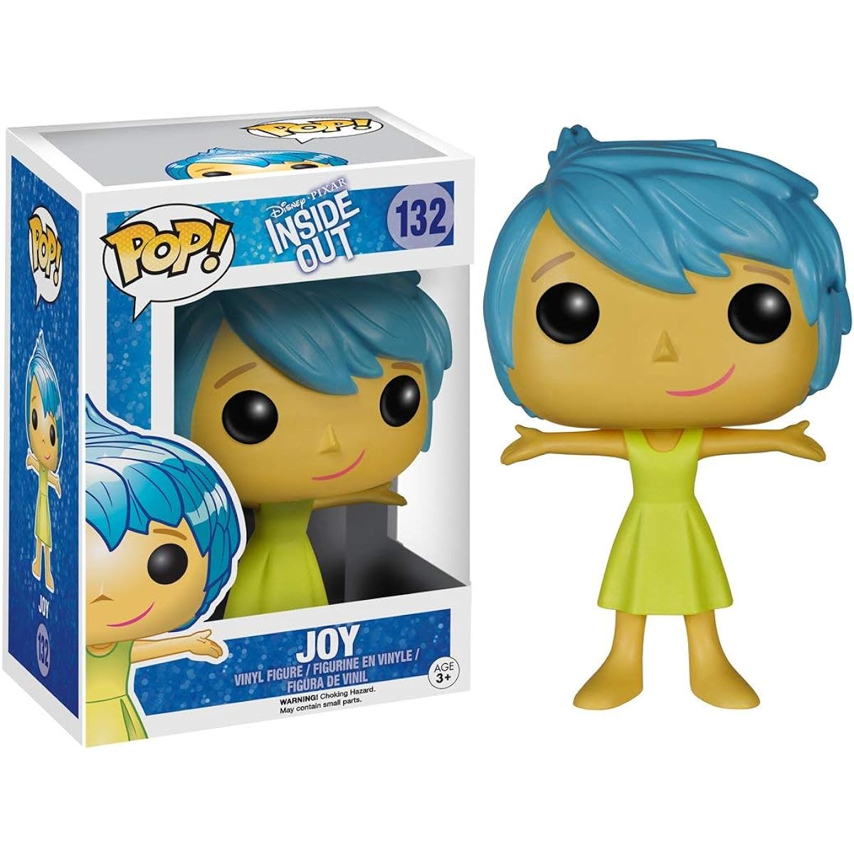 POP Disney Pixar Inside Out Joy Funko Pop | Vinyl Figure (Includes Compatible Pop Box Protector Case) Multicolor 3.75"