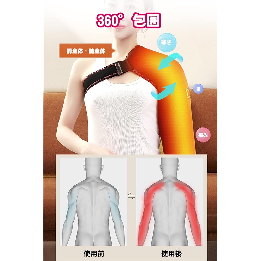 Electric Shoulder Pad 65℃・60℃・55℃ Far Infrared Heating Electric Heating Shoulder Rest Shoulder Support Heater 3 Stair Vibration Levels 4 Stage Timer 12V Safe Heating Hot Mat Washable Overheat Protection Unisex One Size Fits Most 4 Types