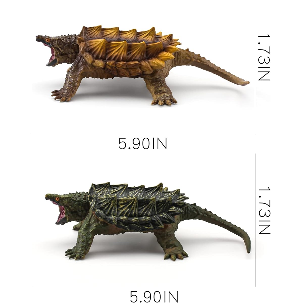 Snapping Turtle Model 2 Pieces Turtle Figure Wildlife Realistic Tortoise Shell Figure Toy Table Decoration