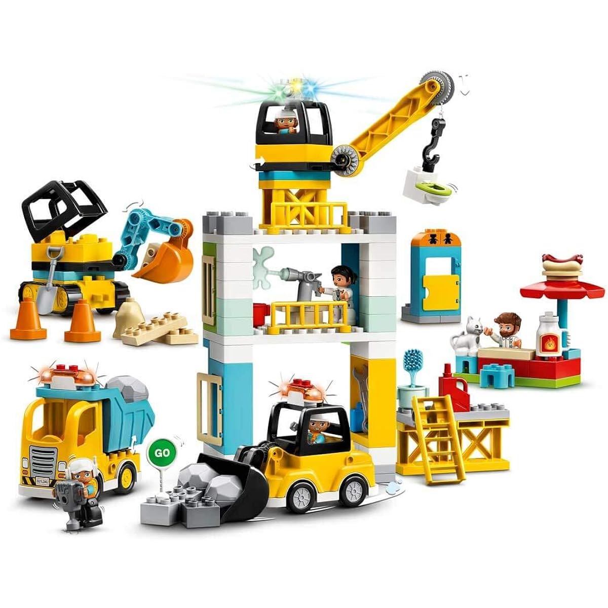 LEGO Duplo Tower Crane Construction Site Vehicle Minifigure Toy for ages 2 and up 10933