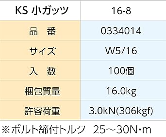 Kunimoto Shokai KS Koguts 16-8 (100 pieces) Separator mounting hardware for formwork construction