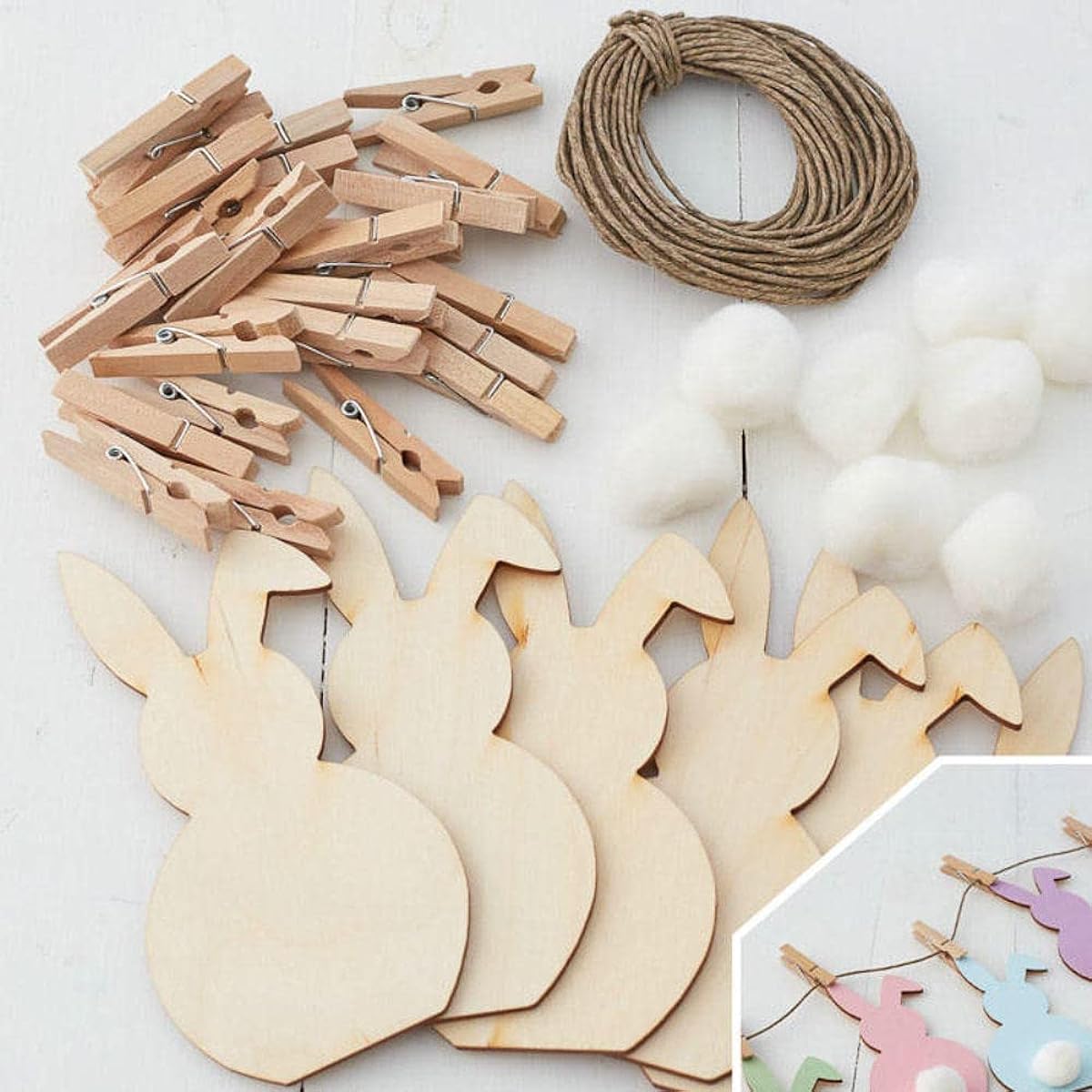 Factory Direct Craft Bunny Easter Kit Create Your Own Easter Bunny Garland FEB52GAR