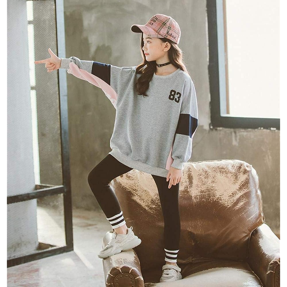 BEUWAYS Jersey, Kids, Girls, Jersey, Top and Bottom Set, 2 Piece Set, Sweatshirt, Athletic Wear, Setup, Hoodie, Layered Style, Children's Clothing, Junior Clothes, Girls' Sportswear, Stylish, Spring/Autumn