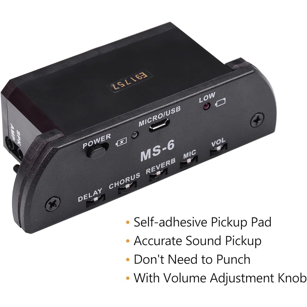 Acoustic Guitar Pickup Resonance Pickup Preamp System with Rechargeable Battery