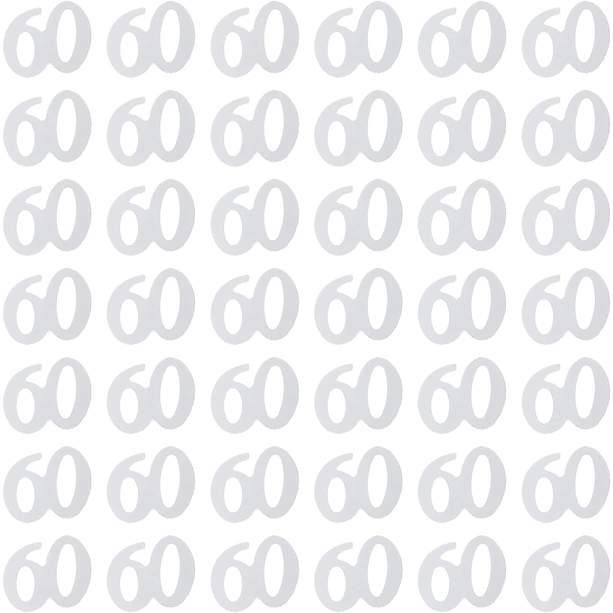 AMOSFUN Number 60 Sequins Confetti Plastic Confetti for 60th Birthday Party Anniversary Decorations Silver