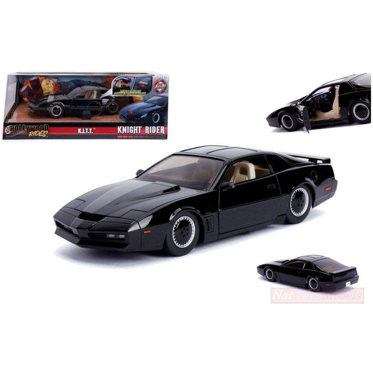 Jada Toys Scale Model Pontiac Firebird 1982 K.I.T. Knight Rider with Lights cm 20 1:24 JADA30086