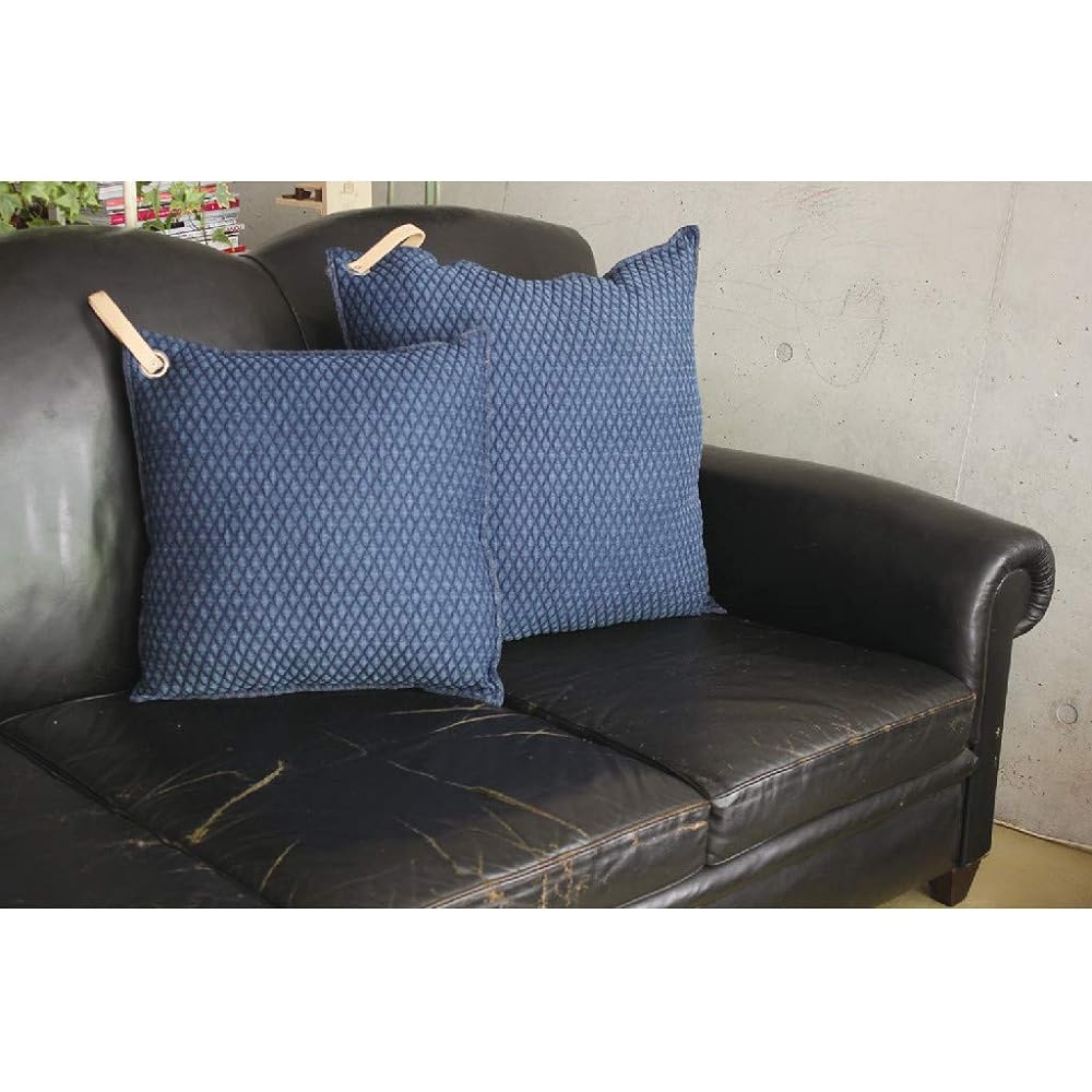SPICE OF LIFE One Hook Stitch Cushion enrich Navy 60×60cm SRLH2051NY