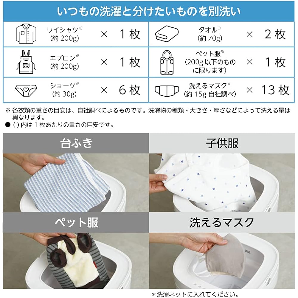 Doshisha Foldable Washing Machine Small Mini Mask Washing White
