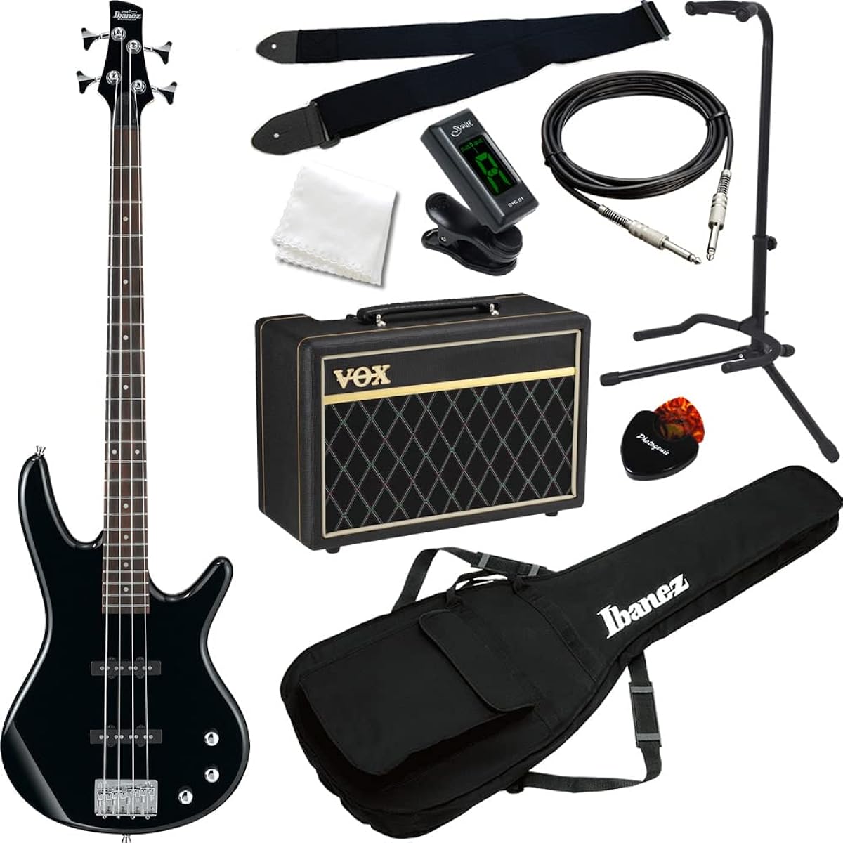 GIO Ibanez GSR180/BK Electric Bass Beginner's Set [Included Amplifier: VOX Pathfinder Bass 10]