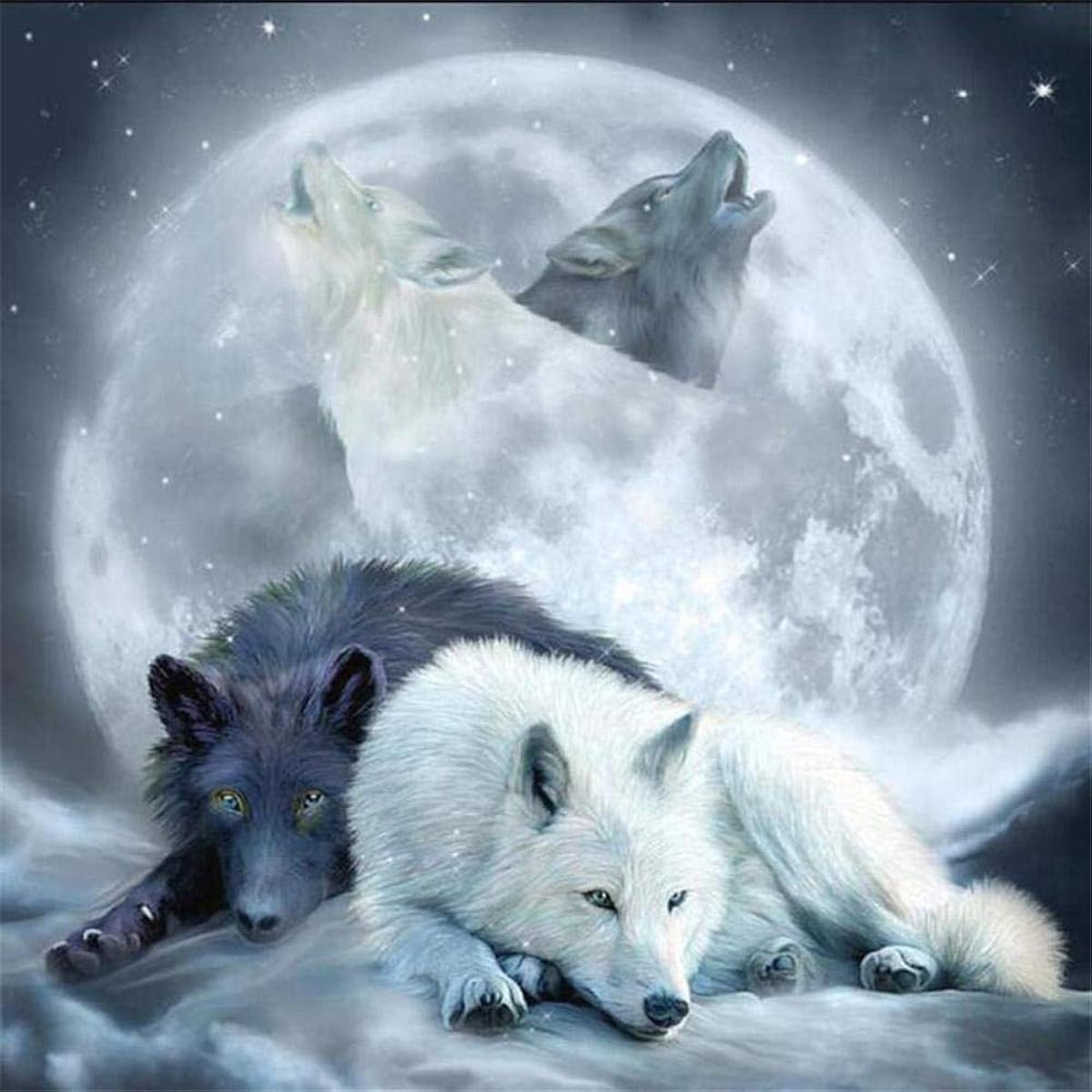 2000 Piece Puzzle for Adults Kids - Moon and Wolf - Jigsaw Puzzle Game Toy Gift Challenge Art Hard 70X100cm(27.55X39.37inch)