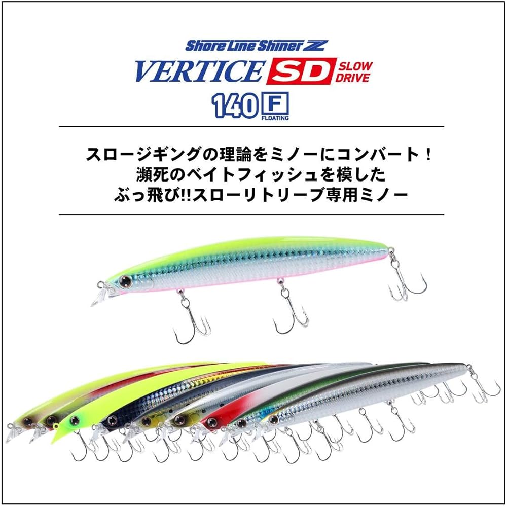DAIWA Sea Bass Minnow Shoreline Shiner Z Vertis SD (Slow Drive) 140F Lure