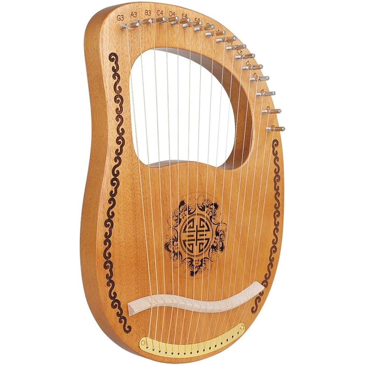 WowZza Wooden Harp 16 String Harp Portable Lyre Musical Instrument Beginner Lyre Harp