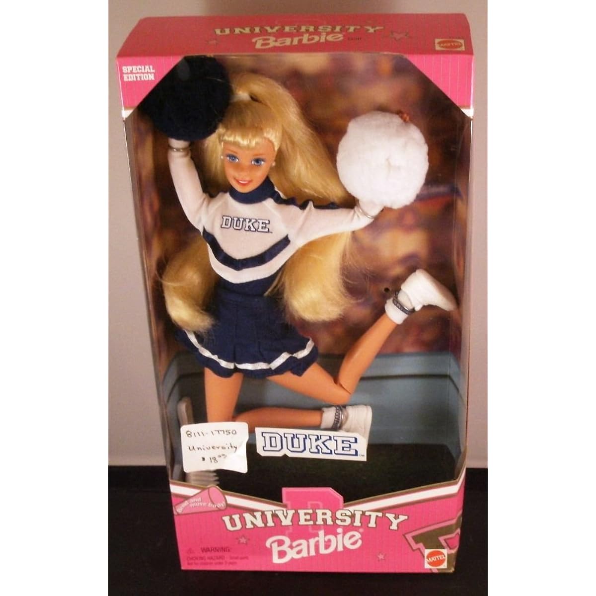 Duke University Cheerleader Barbie by Mattel (English Manual)