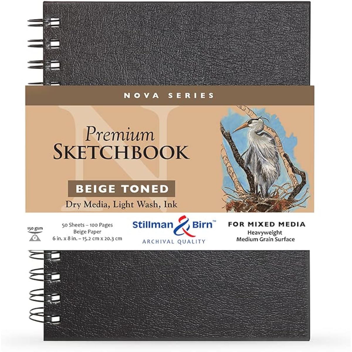 Nova Softcover Sketchbook, Black, 14cm x 22cm