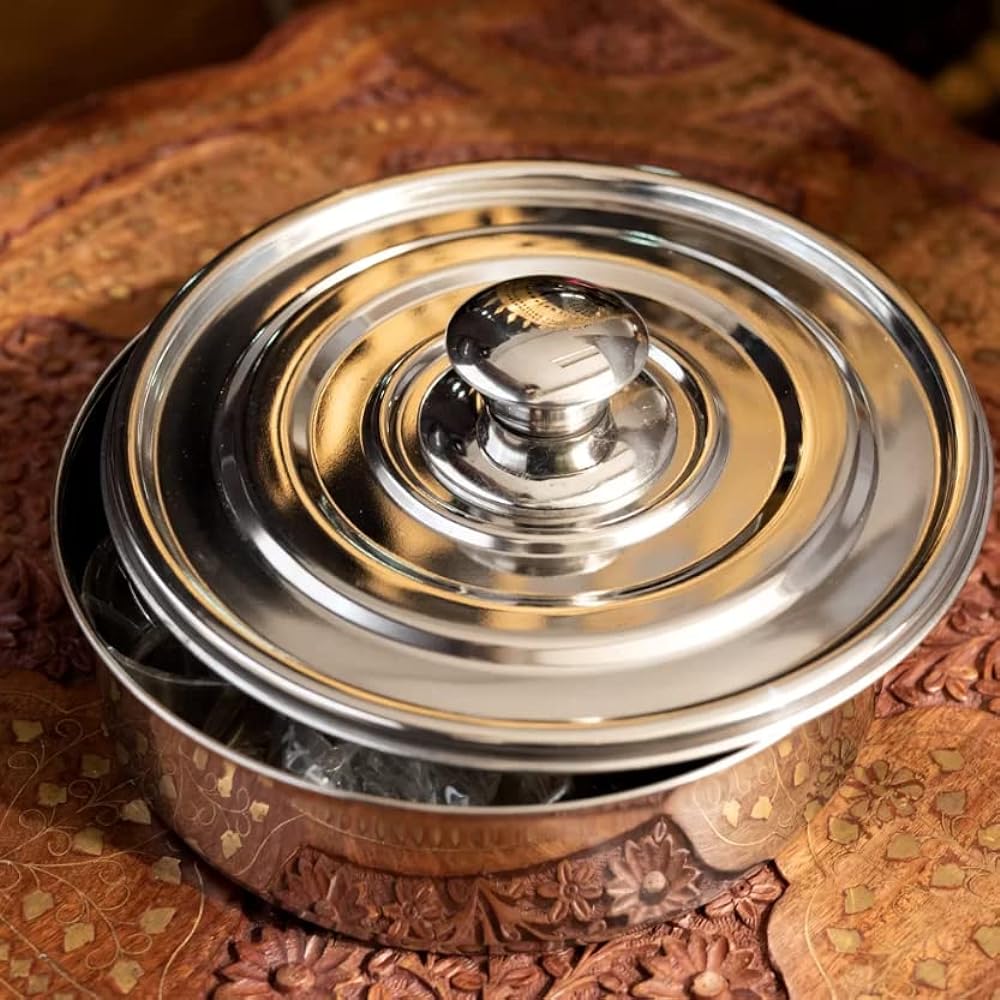 Authentic Indian masala case 21cm [Can store 7 types of spices] Convenient handle included