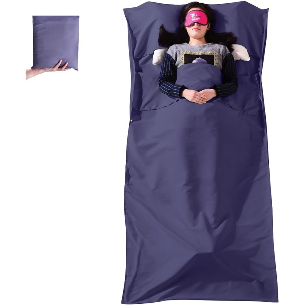 Azarxis Inner sheet, Travel sheet, Sleeping bag, Inner sleeping bag, Envelope type, Blanket, Cotton, Lightweight, Soft to the touch, Compact, Hotel, Sleeping in the car, Train, Travel, Business trip, Disaster prevention supplies, For indoor use, Camping,
