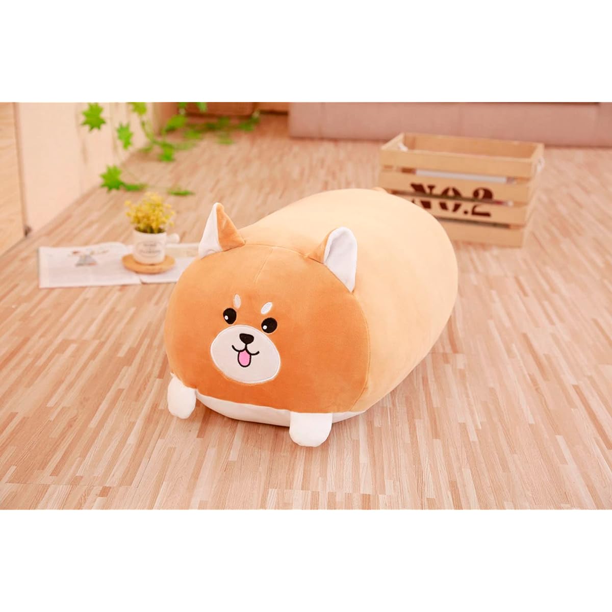 TONGSONG 24" Long Plush Shiba Inu Stuffed Animal Shiba Inu Cuddly Shiba Inu Pillow Plush Toy Home Decor Anime Gifts for Birthday Valentine's Day
