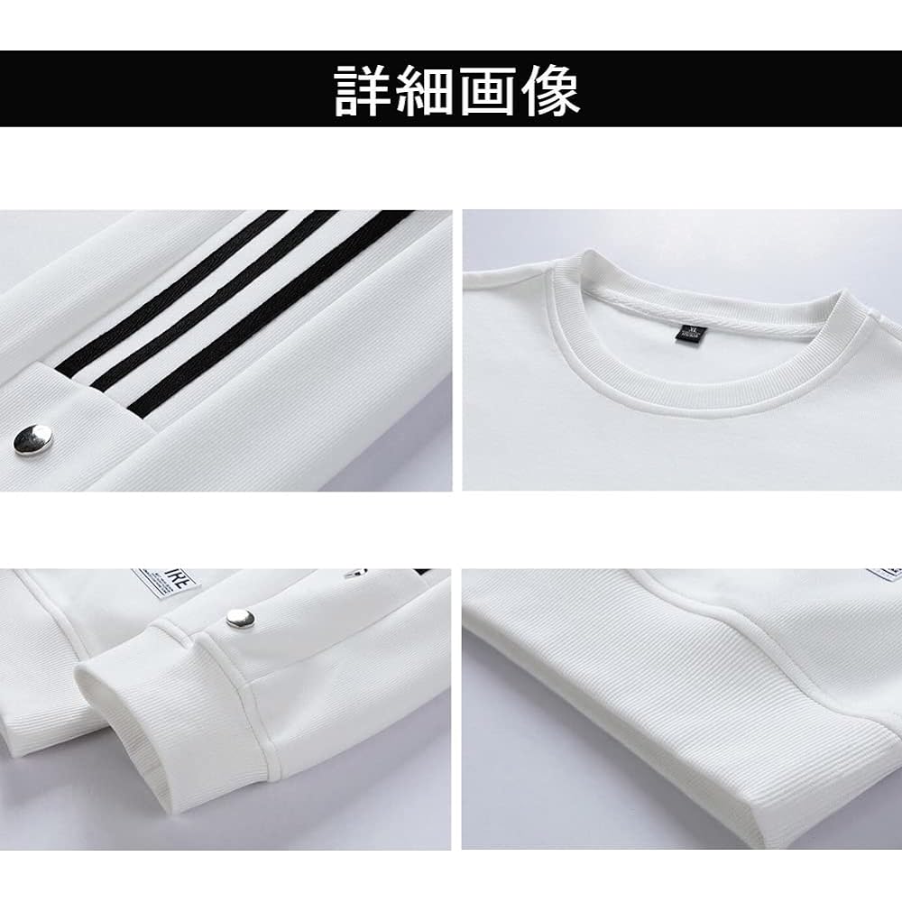 [Maioule] Men's Sweatshirt, Thin, Plain, Stylish, Sweatshirt, T-shirt, Long Sleeve, Pullover, Spring, Autumn, Winter, Loose Casual, Round Neck, Soft, Light, 4 Colors M-2XL WY03