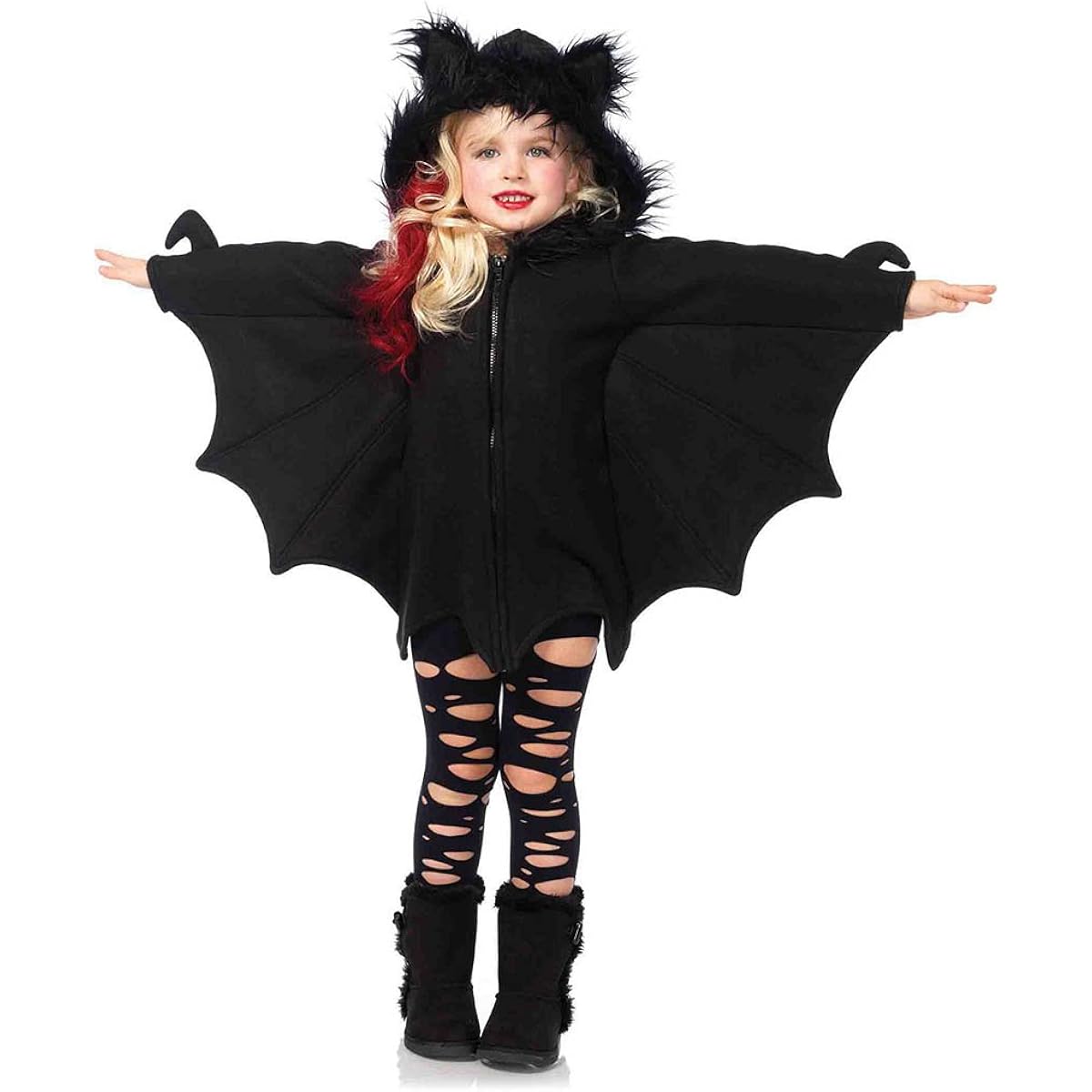 LEG AVENUE [Kids] Cozy Bat Fleece Dress for Kids, BLACK, Size M, C49100