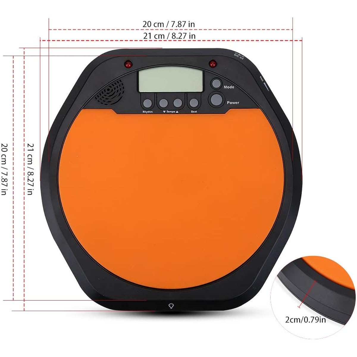 Drum Practice Training Pad Digital Electronic Drum Training Pad Tempo Metronome with Earphones