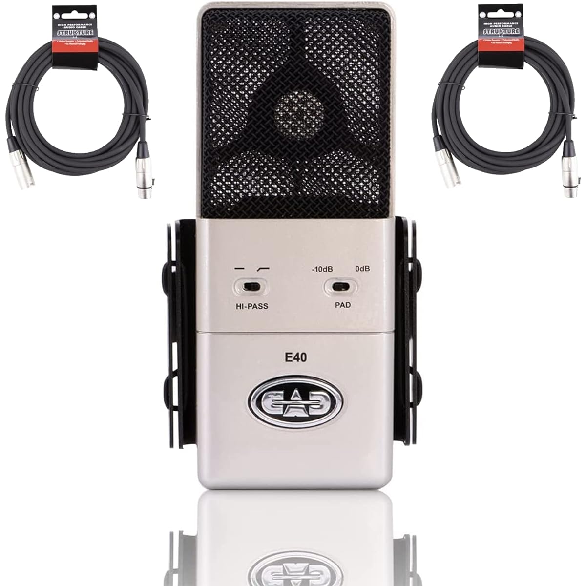 Briskdrop CAD Audio E40 Medium Diaphragm Condenser Microphone with 2 XLR Cables