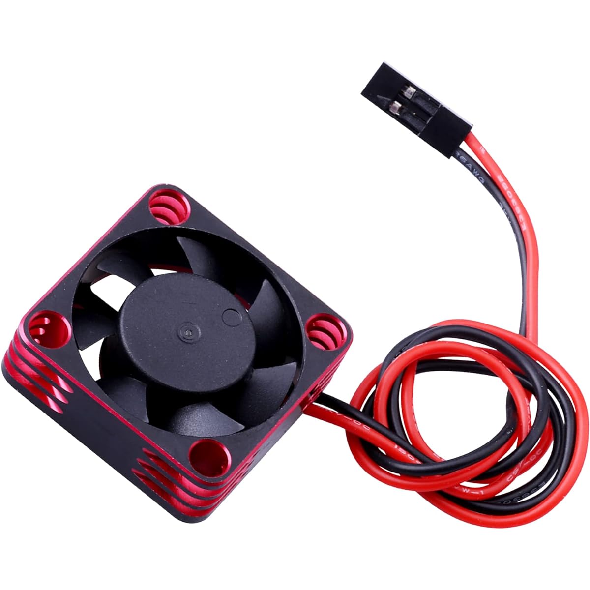 FriHobby RC Motor Cooling Heat Sink 28000RPM RC ESC Cooling Fan for RC Car 1/8 1/10 1/12 Scale 540 550 Brushless Motor (Red Black)