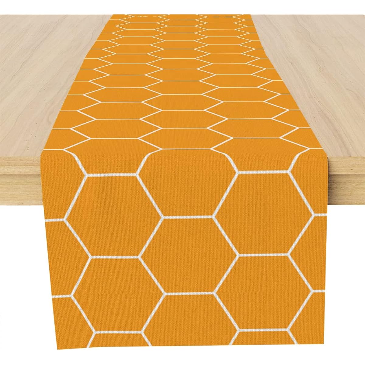 Honeycomb Table Runner, Centerpiece Table Runner Decor Dining Room Kitchen Home Farmhouse Table Runner Decoration Holiday Party Housewarming Gift Women Couple Friend, 13X72 Inch