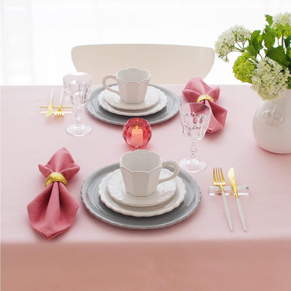 Blooming Nakanishi Water Repellent Table Cloth Plain Delicious Color Macaron (Pink) 130 x 230 cm 01