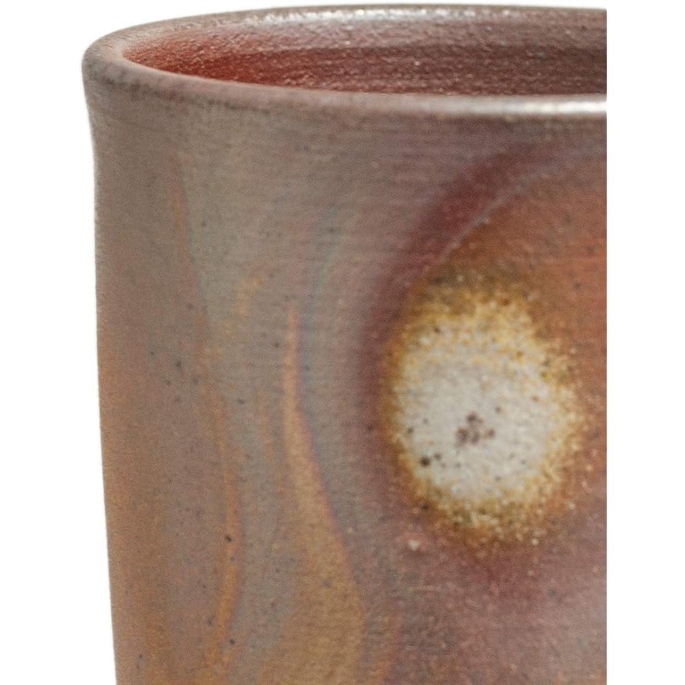 Bizen Ware Mugen Kobo Shochu Glass Pair Set, Crosscut, Wooden Box (Size: Approx. 7.5 x 8.8cm / Capacity: 200ml) Traditional Craft Pottery (Made in Japan) Gift Gift Present