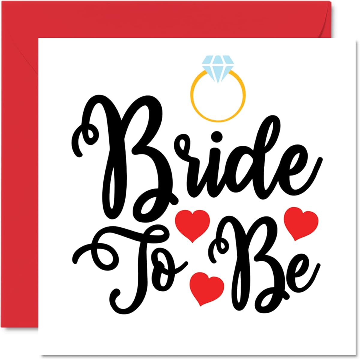 Stuff4 Engagement Cards for Couples - Bride To Be - Congratulations Happy Engagement Gift Congratulations Card 5.7 x 5.7 inches Wedding Marriage Greeting Card Couple Fiance Fiance