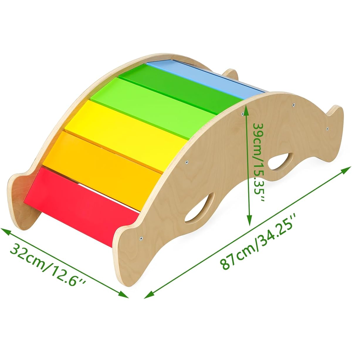 Woodenland Wooden Toddler Climbing Toys Baby Rocker Board Indoor Rocking Horse Toy Wobble Balance Board for Toddlers Ages 2-7